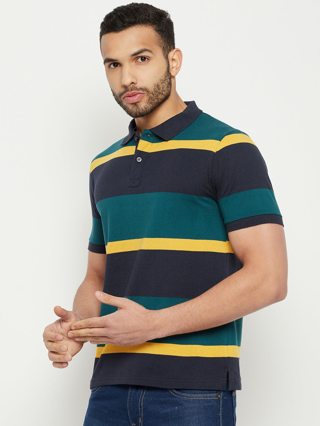 Austin Wood Men's Half Sleeves Polo Neck T-shirt