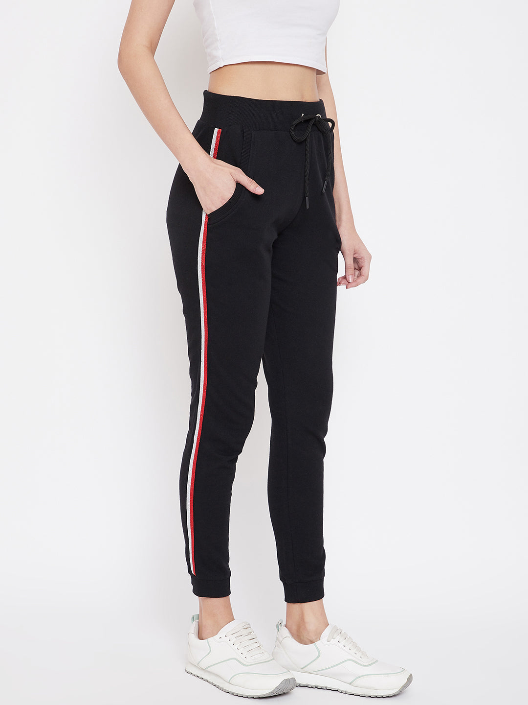 Austin Wood Women's Embroidered Slim Fit Track Pant
