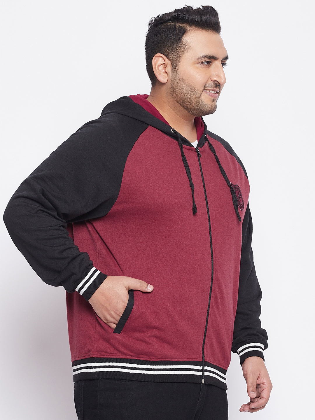Austivo Men's Colour Block Hooded Sweatshirt