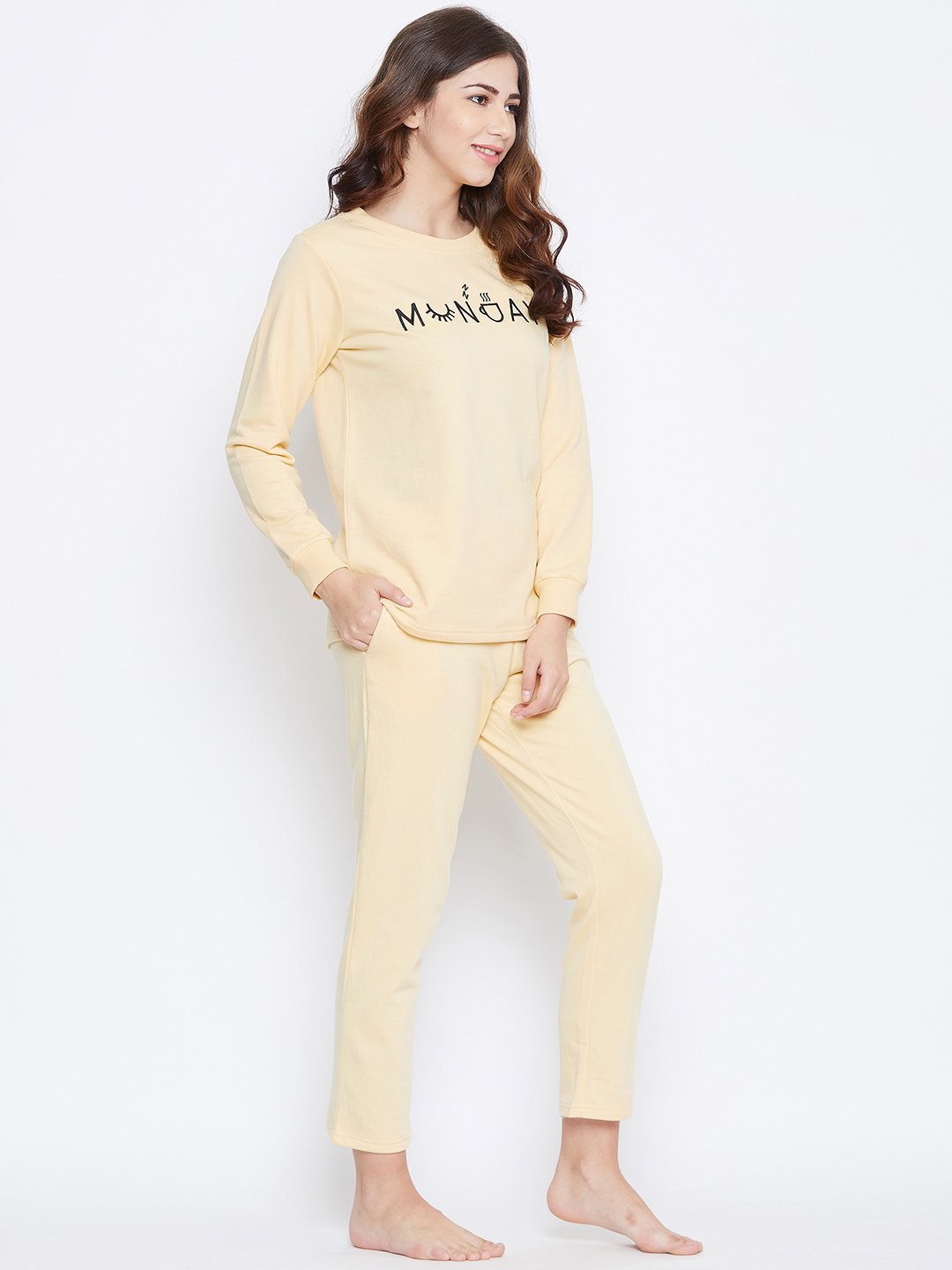 Yellow Solid Women's Night Suits