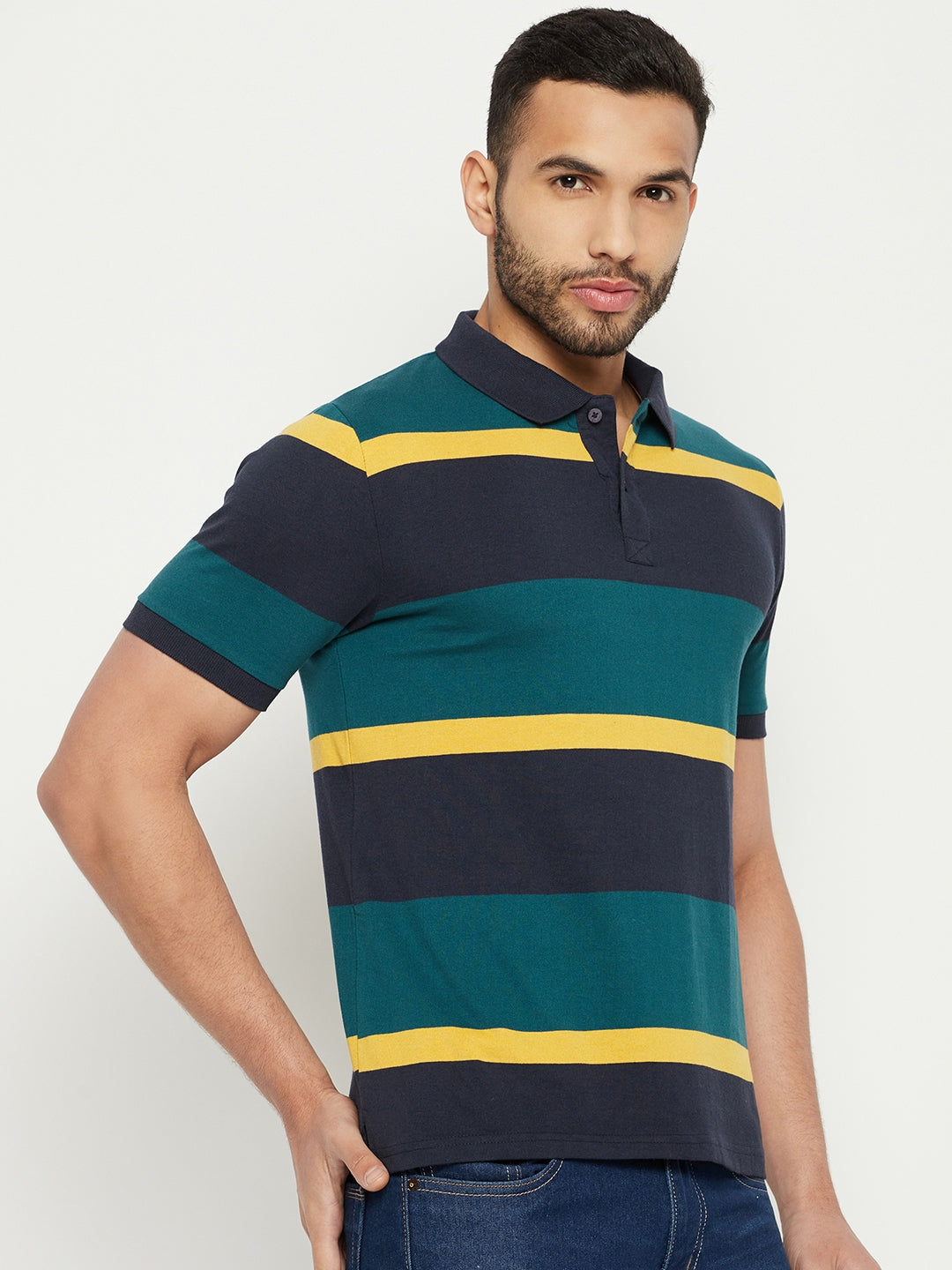 Austin Wood Men's Half Sleeves Polo Neck T-shirt