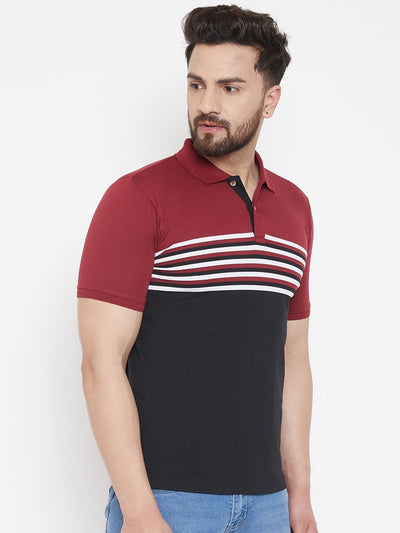 Black Striper Polo T-shirt