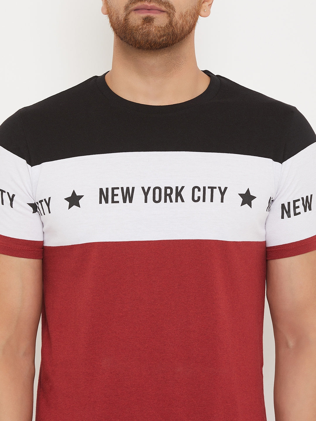 Austin Wood Men's Round Neck Striper T-shirt