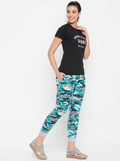 Austin Wood Women's Charcoal Full Sleeves Printed Track Suit