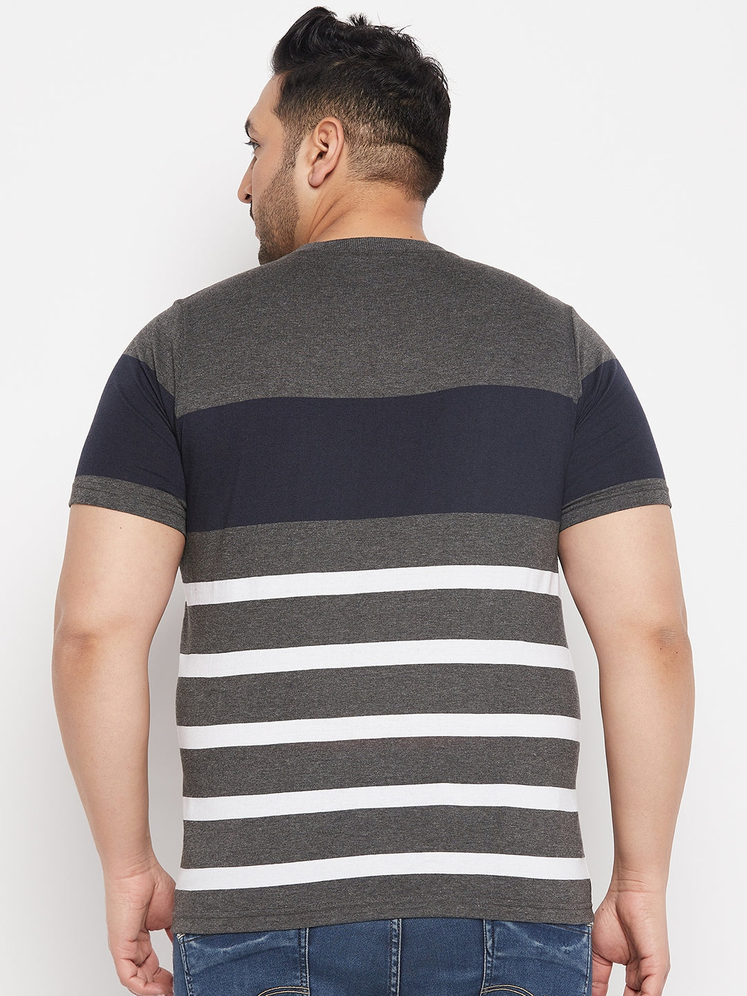 Austivo Striped Men Round Neck Multicolor T-Shirt