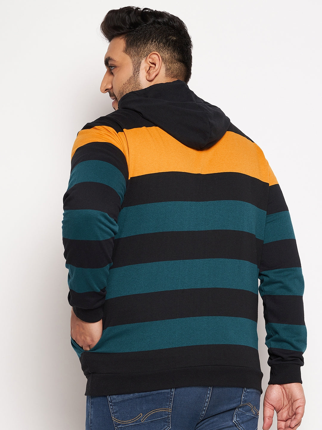 Austivo Men's Colour Block Hooded Sweatshirt
