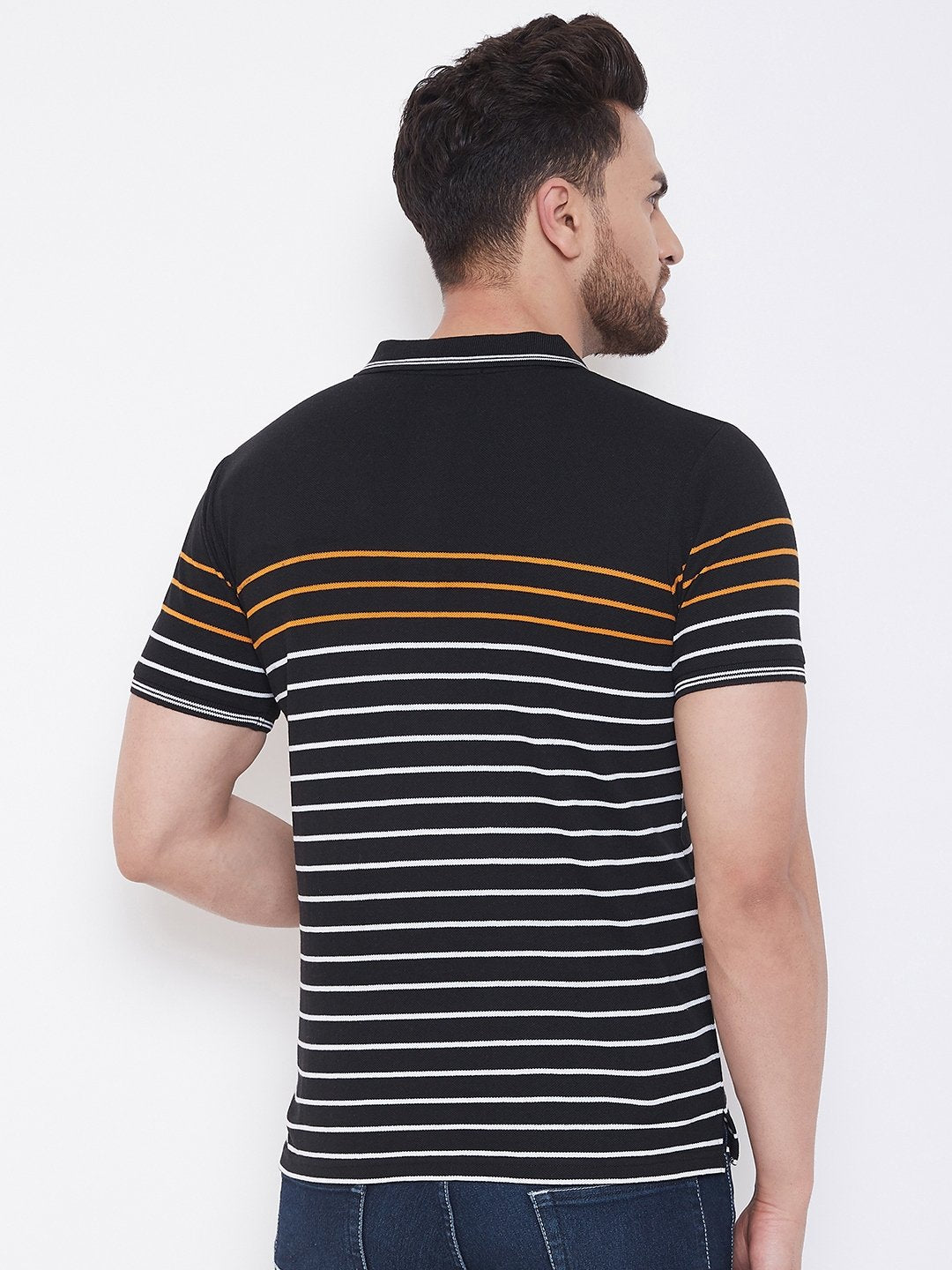 Black Striper Polo T-shirt