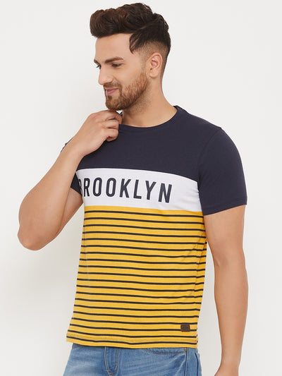 Austin Wood Men's Round Neck Striper T-shirt