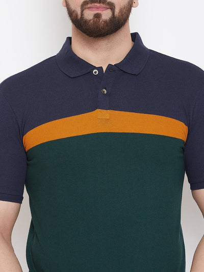 Green Stripers Polo T-shirt