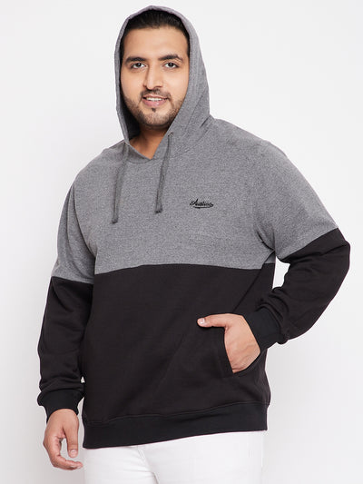 Austivo Men's Colour Block Hooded Sweatshirt