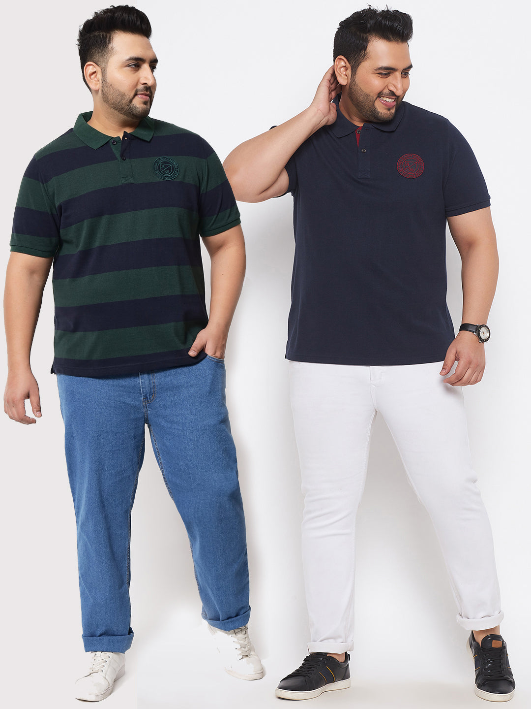 Pack of 2 Striped Men Polo Neck Multicolor T-Shirt