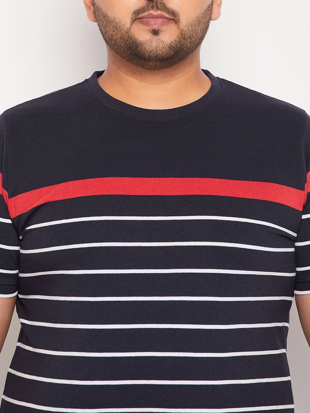 Austivo Striped Men Round Neck Multicolor T-Shirt