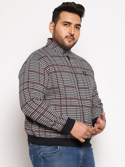 Full Sleeve Checkered Men Bomber Jacket