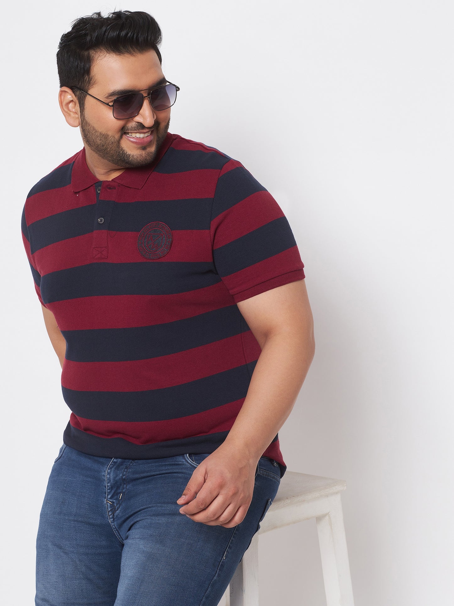 Pack of 2 Striped Men Polo Neck Multicolor T-Shirt