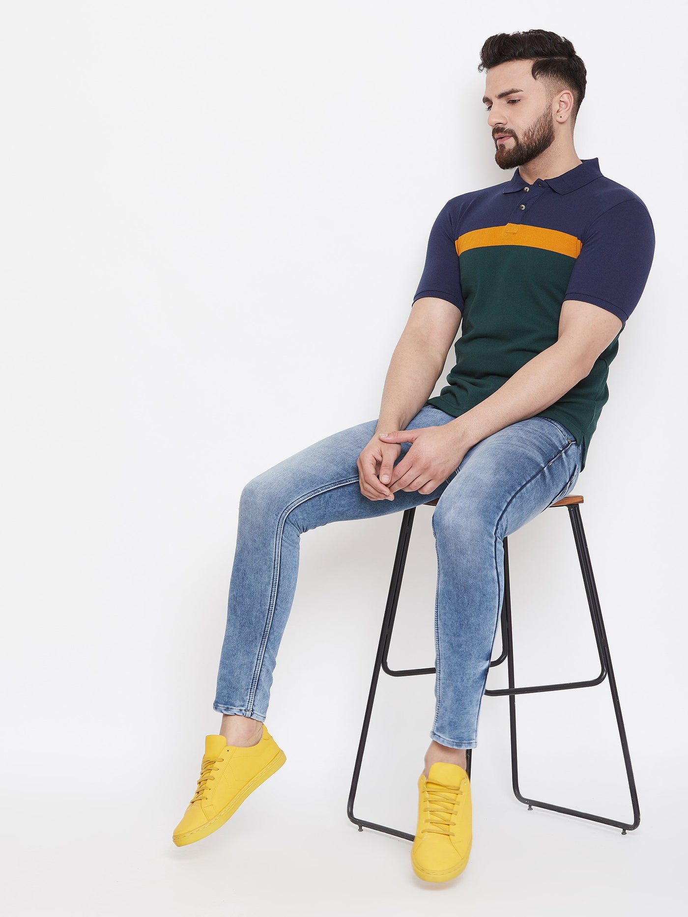 Green Stripers Polo T-shirt